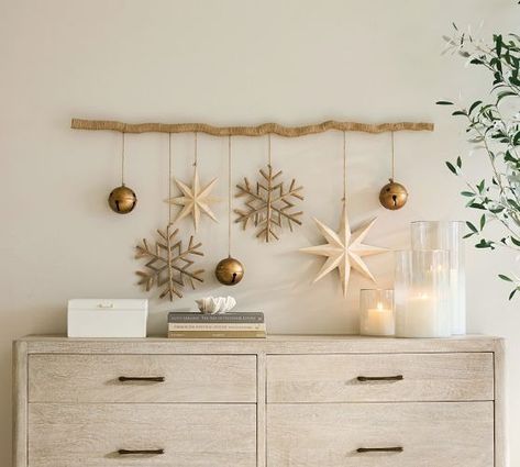 Latest Furniture & Home Decor | New Home Decor | Pottery Barn Holiday Decor Small Spaces, Christmas Desk Decorations, Cozy Holiday Decor, Elegant Christmas Tree Decorations, Minimalist Christmas Decor, Pottery Barn Christmas, Scandinavian Christmas Decorations, Decor Pottery, Metallic Christmas