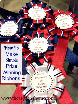 How to Make Simple Prize Ribbons www.theaspiringhome.com How To Make Prize Ribbons, How To Make Award Ribbons, Raingutter Regatta, How To Make Rosettes, Fair Theme, Award Ribbons, Canvas Drop Cloths, Award Ribbon, Award Ideas