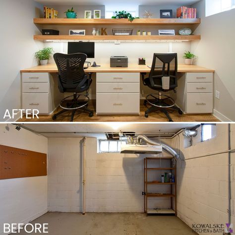 Small Finished Basements, Basement Home Office, Cheap Basement Remodel, Open Basement, Small Basement Ideas, Basement Office, Basement Layout, Basement Finishing, Office Remodel