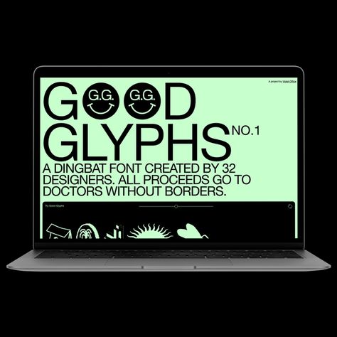 Good Glyphs No. 1 website - Fonts In Use Interactive Website, Dingbat Fonts, Website Fonts, Portfolio Website Template, Logo Creator, Graphic Design Website, Best Fonts, 그림 낙서, Portfolio Website Design