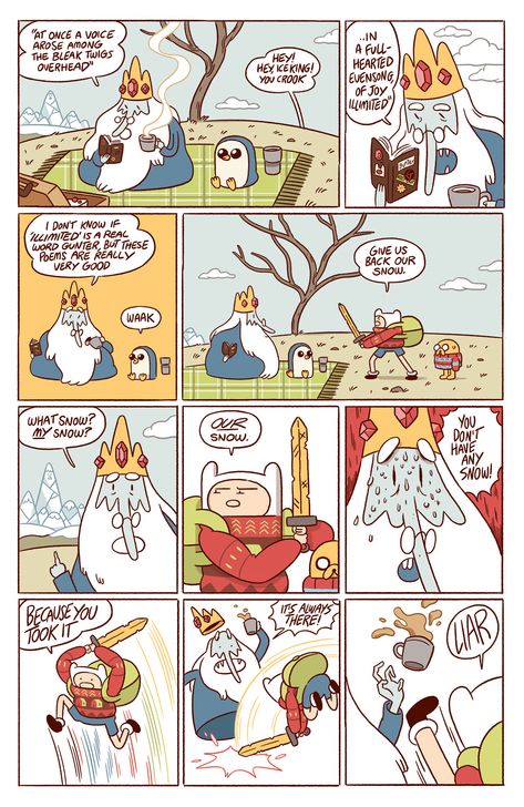 Adventure Time - Luke Pearson - Illustration and Comics Adventure Time Winter, Comic Strip Drawing Ideas, Adventure Time Comics, Storyboard Drawing, Comic Book Layout, Animation Storyboard, Children's Comics, Boom Studios, Artsy Aesthetic