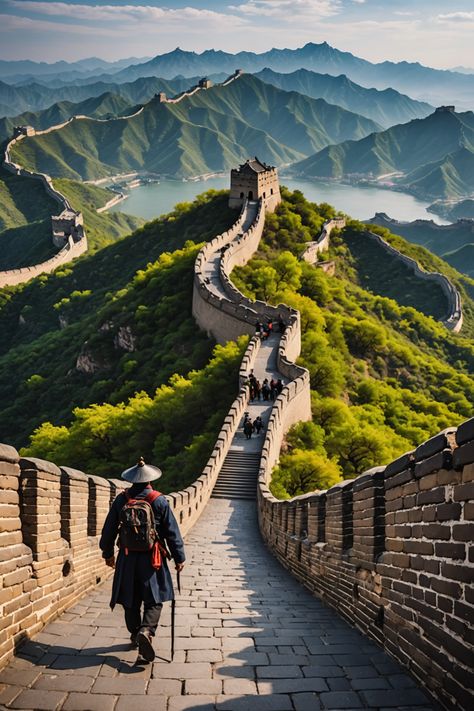 Walking the Dragon: Unforgettable Journeys Along the Great Wall 7 World Wonders, Road Trip Map, China Culture, Travel Vision Board, Chinese People, People Walking, Great Wall Of China, Fantasy Places, China Travel