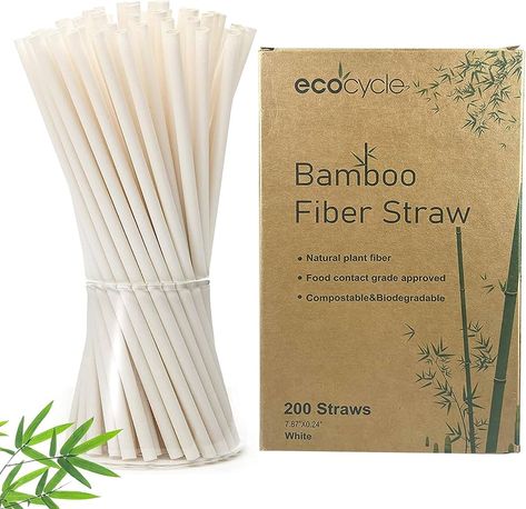 Amazon.com: 7.8" Biodegradable Disposable Bamboo Fiber Straws- 200pcs | Compostable and Biodegradble : Health & Household Bamboo Food, Growing Bamboo, Plastic Free Living, Natural Resource, Fiber Foods, Food Group, Bamboo Fiber, Plant Fibres, Group Meals