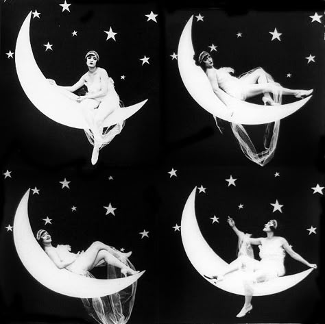 Sitting On The Moon, Pierrot Clown, George Melies, Moon Photos, Vintage Moon, Paper Moon, Foto Vintage, Alphonse Mucha, On The Moon