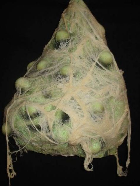 Spider egg sac Halloween Spider Egg Sack, Spider Infestation Halloween, Spider Sacks Diy, Spider Egg Sack Halloween, Diy Spider Egg Sacks, Spider Cocoon, Spider Egg Sack, Spider Horror, Entrada Halloween