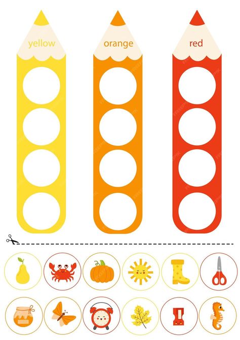 features unique illustrations and graphics for your next #Color_Yellow_Activities_For_Preschool #Red_Activities_For_Preschool #Toddler_Learning_Activities_Printables #Toddler_Group_Activities Diy Preschool Worksheets, Color Orange Activities For Toddlers, Red Preschool Crafts, Learning Colors For Kids, Color Activities For Toddlers, Craft Toddler, Orange Craft, Yellow Crafts, Homeschool Preschool Activities