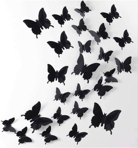 Black butterfly 3D wall stick on decorations Mural Stickers, 3d Butterfly Wall Decor, Diy Wall Decals, Butterfly Wall Decals, Butterfly Decal, Easy Halloween Decorations, 3d Butterfly Wall Stickers, Butterfly Wall Decor, 3d Butterfly