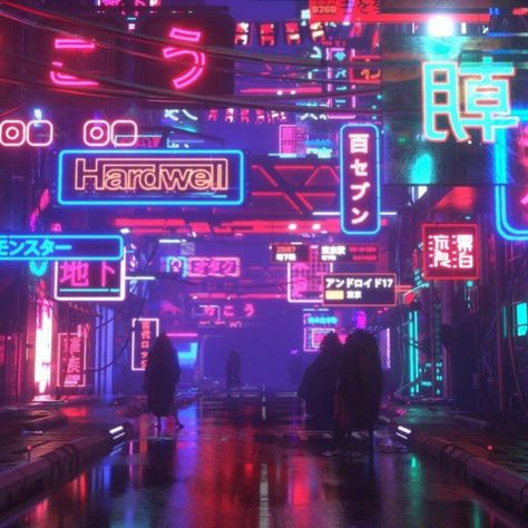 Japan Cyberpunk, Neon City Lights, Concept Art Landscape, Buildings Artwork, Urban House, Estilo Cyberpunk, Neon Cyberpunk, Art Cyberpunk, Neon City