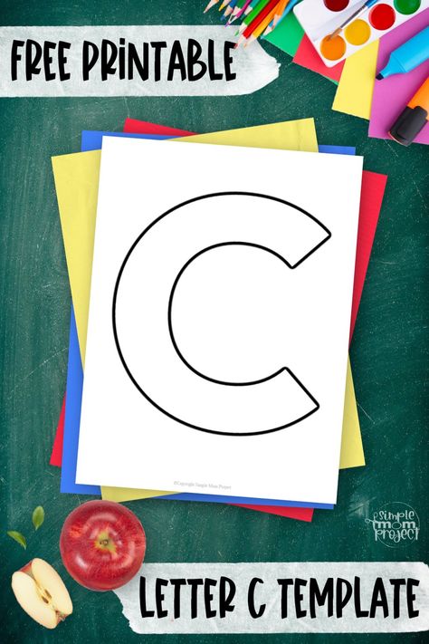 What a creative approach to learn about uppercase and lowercase letters by including arts and crafts and other fun activities. Include this printable uppercase letter C template in your learning … Free Printable Uppercase Letter C Template Read More » The post Free Printable Uppercase Letter C Template appeared first on Simple Mom Project. Letter E Template, Letter C Template, Letter S Template, Letter C Preschool, S Template, Letter C Activities, Letter C Crafts, Letter E Craft, Simple Mom Project