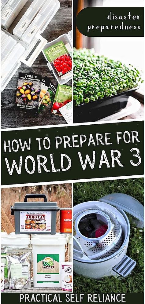 Gain vital knowledge on How to Prepare for World War 3 with our comprehensive guide on disaster preparedness. Covering emergency food kits, solar panels for home, the best camping stoves, and first aid kits, this checklist ensures you're ready for any emergency. Ideal for those looking to create a robust disaster preparedness plan. Find more prepper ideas and survival essentials at practicalselfreliance.com. Preppers Food Storage, Preparedness Plan, Prepper Ideas, Survival Skills Emergency Preparedness, Prepper Food, Emergency Preparedness Food, Survival Essentials, Emergency Prepardness, Emergency Survival Kit