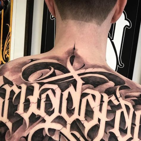 Back Lettering Tattoo Men, Lettering Tattoo Men, Back Lettering Tattoo, 3d Lettering, Lettering Tattoo, Back Tattoos, Tattoo Lettering, Tattoo Fonts, Your Back