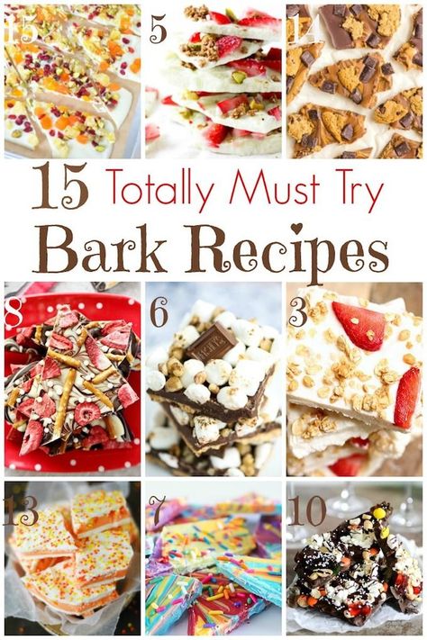 There is a candy bark recipe for every occasion, including breakfast! So we’ve collected 15 Must Try Bark Recipes! Come on, and find your favorite! | Design Dazzle Unicorn Bark Recipe, Bark Recipes Easy, Candy Bark Recipes, Cookie Bark, Christmas Bark Recipes, Bark Candy, Candy Homemade, Bark Recipes, Christmas Bark