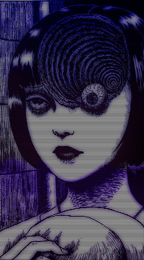 Cartoon Art Wallpaper Iphone, Scary Anime Wallpaper, Junji Ito Background, Junji Ito Wallpaper, Dark Purple Background, Psychadelic Art, Goth Wallpaper, Dark Purple Aesthetic, Energy Art