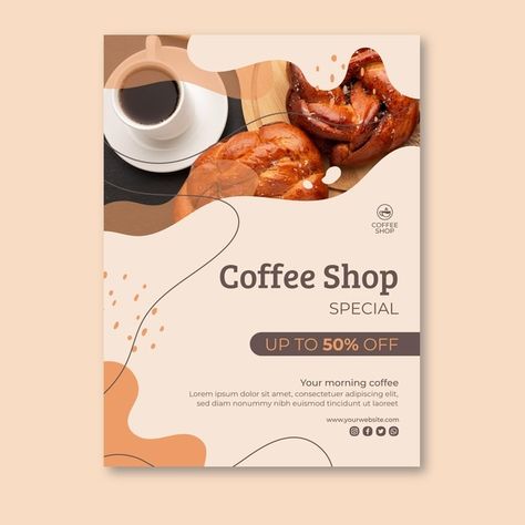 Coffee Shop Poster Design Ideas, Coffee Graphics Design, Coffee Flyer Design, Coffee Advertising Ideas, Menu Coffee Design, Coffee Shop Poster Design, Coffee Banner, Coffee Template, Unique Brochure Design