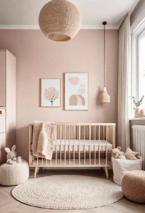 Pastel Baby Room, Pink Toddler Bedroom, Pink Girl Nursery, Nursery Whimsical, Girl Nursery Colors, College Assignment, Girl Nursery Ideas, Pink Nursery Walls, Girly Nursery