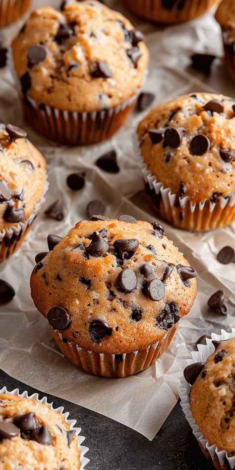 Chocolate Chip Peanut Butter Muffins [35 Minutes] – Chasety Peanut Butter Chocolate Chip Muffins, Pastry Photography, Fluffy Muffins, Butter Muffins, Cake Pics, Peanut Butter Muffins, Peanut Butter Cupcakes, Apple Pies, Sunday Lunch