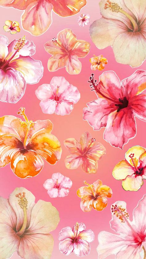 Hibiscus Wallpaper, Summer Prints Wallpaper, Pink Wallpaper Heart, Jelly Wallpaper, Cute Summer Wallpapers, Simple Iphone Wallpaper, Iphone Wallpaper Photos, Iphone Wallpaper Themes, Preppy Wallpaper