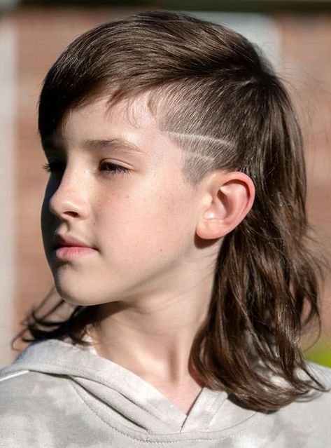 Mullet Kids Haircut, Kids Hairstyles Boys, Cool Boys Haircuts, Medium Haircut, Boy Haircuts Long, Long Haircut, Mullet Haircut, Tapered Haircut