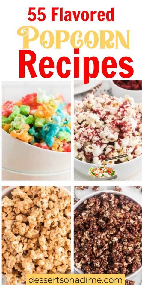 Flavored Popcorn Recipes - 55 Recipes for Flavored Popcorn Homemade Popcorn Seasoning Recipes, Homemade Popcorn Flavors, Candy Popcorn Recipe, Homemade Popcorn Seasoning, Popcorn Recipes Savory, Popcorn Seasoning Recipes, Gourmet Popcorn Recipes, Flavored Popcorn Recipes, Popcorn Recipes Sweet