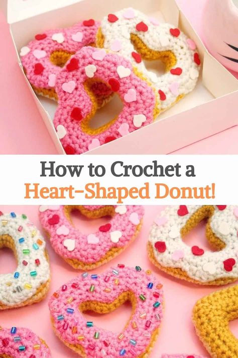 Crochet Dome Shape, Crochet Conversation Hearts, Free Crochet Donut Pattern, Valentines Crochet Projects, Free Crochet Valentines Ideas, Valentine Crochet Gifts, Crochet Donut Pattern Free, Free Valentine Crochet Patterns, Valentines Day Crochet Ideas