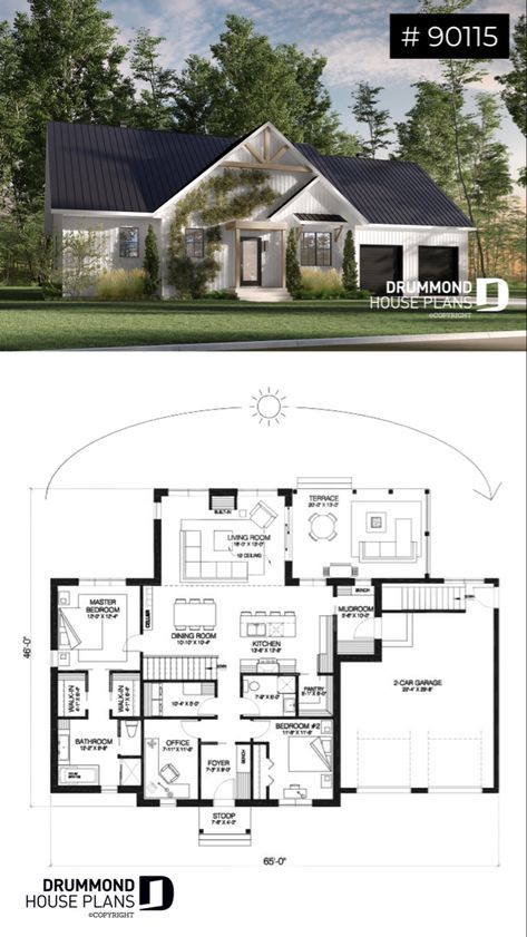 Bungalow Facade, Sims Blueprints, Small House Blueprints, Plan Chalet, French Bathroom, Drummond House Plans, Sims Houses, Sims 4 House Building, House Plans 3 Bedroom