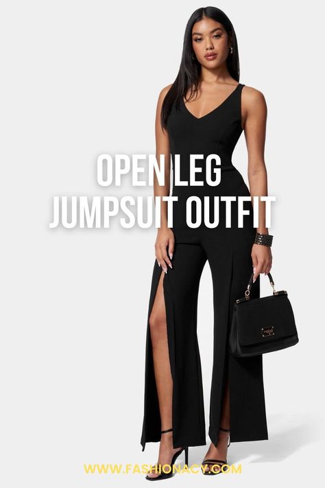 Open Leg Jumpsuit Outfit Jumpsuit Outfit, Jumpsuits And Romper, Stylish Outfits, Perfect Fit, Jumpsuit, Rompers, One Piece, Zipper, Black