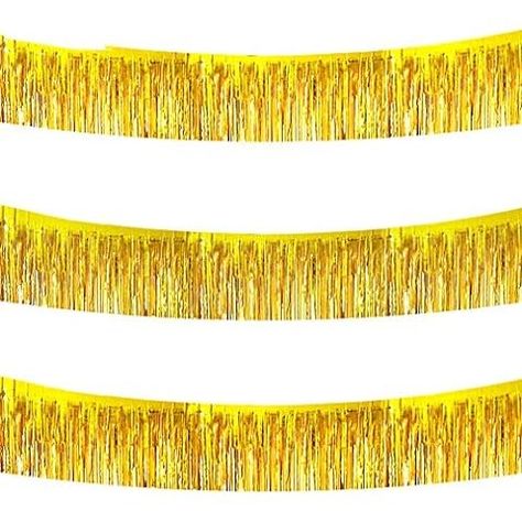 Amazon.com: 6 Pack 10 Feet Foil Fringe Garland Metallic Tinsel Banner Wall Hanging Curtain Streamers Backdrop for Parade Floats Bachelorette Wedding Birthday Party Thanksgiving Christmas Decorations(Gold) Halloween Birthday Decorations, Fringe Banner, Wedding Carnival, Fringe Garland, Tassel Banner, Foil Curtain, Halloween Dance, Halloween Christmas Decorations, Parade Float