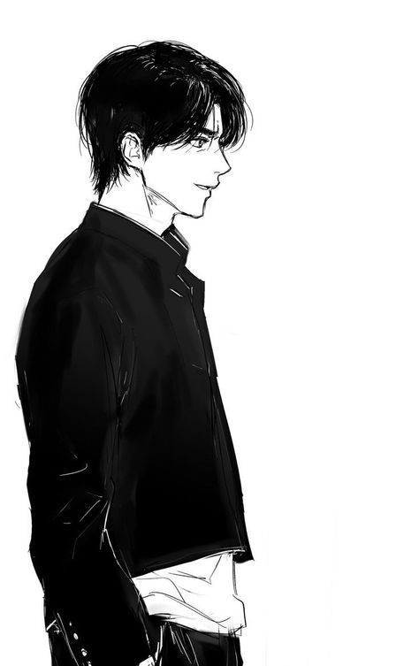 Anime Side View, Boy Hair Drawing, Side View Drawing, Male Art Reference, Boy Sketch, Drawing Hair Tutorial, 얼굴 드로잉, Anime Boy Hair, Cute Emoji Wallpaper