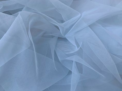 Tulle Lights, Eyelet Lace Fabric, Fabric Board, Calm Sea, Brides Dress, Blue Sheers, Blue Tulle, Concept Board, Ruffle Shirt