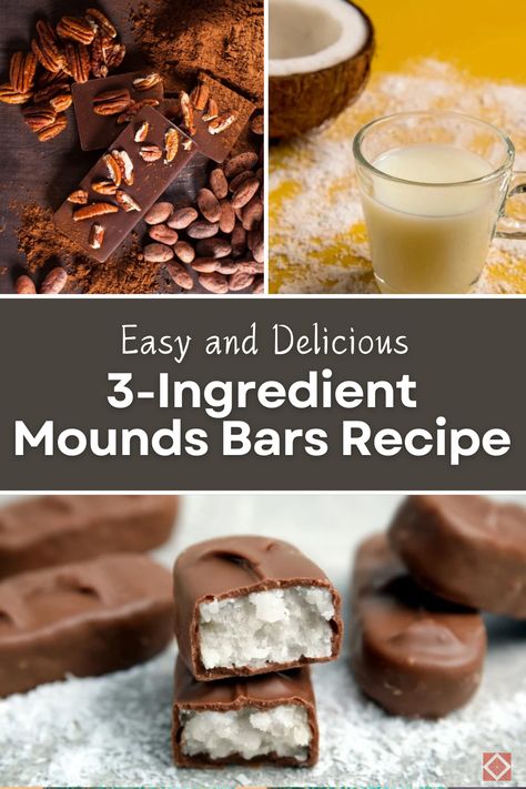 Try this easy and delicious 3-ingredient Mounds Bars recipe! Perfect for a quick homemade treat that's both satisfying and simple to make. These bars are sure to be a hit with everyone. Save this pin for later and enjoy making these irresistible Mounds Bars at home. Click for the full recipe and indulge in the chocolatey goodness! Honey Mama Bars Recipe, Homemade Mars Bars, Mound Bars Recipe, 3 Ingredient Mounds Bars Recipe, 3 Ingredient Mounds Bars, Mr Big Bars Recipe, Homemade Almond Joy Bars, 100 Grand Bars, Homemade Mounds Bars