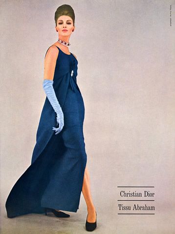 Christian Dior 1962 Evening Gown Fashion Photography Wilhelmina Cooper, 1962 Fashion, Dior Gown, Iconic Models, 1960 Fashion, Dior Collection, Fashion 1960s, Guy Laroche, Blue Gown