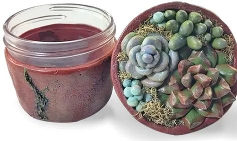 Polymer Art, Stash Jar, Clay Jar, Stash Jars, Jar Diy, Faux Succulents, Diy Clay Crafts, Polymer Clay Projects, Frame Crafts