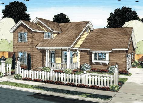 3 Beds, 2 Baths, 1.5 Stories, 2 Car Garage, 1954 Sq Ft, Craftsman House Plan. Retro House Floorplan, Small Traditional House Plans, Small Suburban House Floor Plans, Cute Suburban House, House Plan With Garage, House Plan 3 Bedroom, One Story House Plans, Detroit Houses, Sims4 House