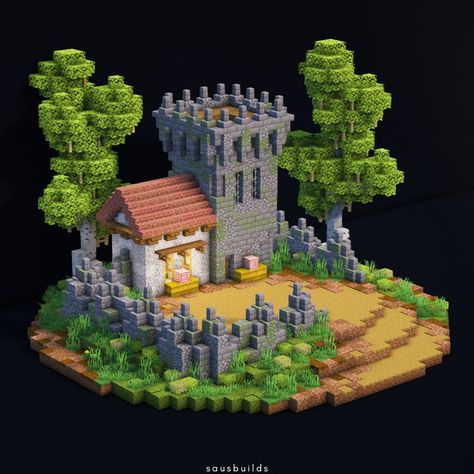 Things To Add To Your Medieval Minecraft World, Medieval Well Minecraft, Minecraft Medieval Watermill, Minecraft Miners House, Medieval Fantasy Minecraft House, Tiny Castle Minecraft, Armorer Minecraft House, Minecraft Archery House, Minecraft Medieval Fantasy Builds