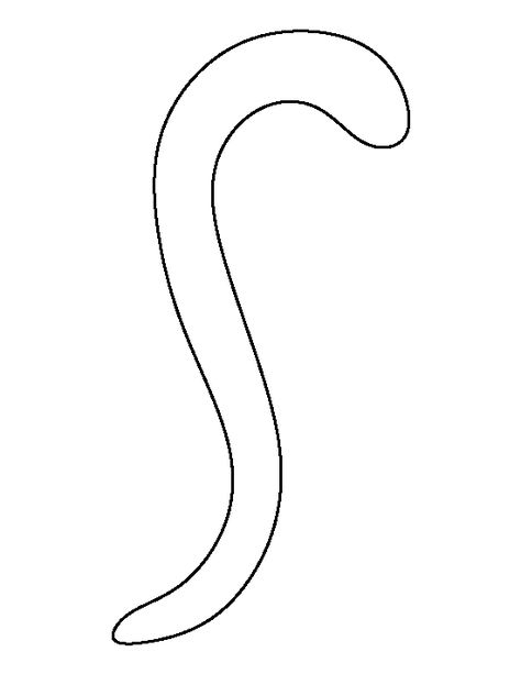 Cat tail pattern. Use the printable outline for crafts, creating stencils, scrapbooking, and more. Free PDF template to download and print at http://patternuniverse.com/download/cat-tail-pattern/ Cat Tail Pattern Free, Cat Tail Illustration, Cat Stencils Templates Free Printable, Cat Tail Diy, Cat Tail Drawing Reference, Dog Tail Drawing, Tail Ideas Drawing, Cat Tail Drawing, Shape Stencils