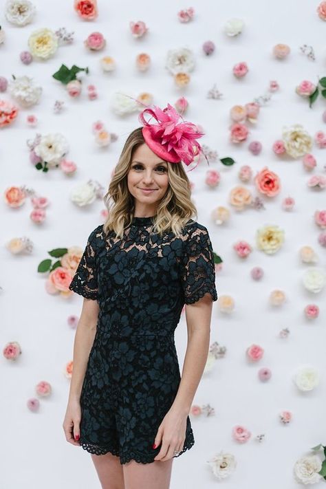 * Kentucky Derby Style * What to wear to the Kentucky Derby * Black Alexis Romper Kentucky Derby Outfit For Women, Derby Party Outfit, Kentucky Derby Party Outfit, Kentucky Derby Attire, Kentucky Derby Dress, Kentucky Derby Outfit, Kentucky Derby Fashion, Kentucky Derby Style, Derby Attire