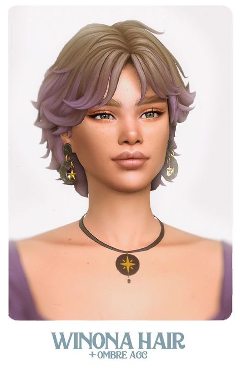 Winona Hair by Sims 4 CC creator simstrouble! The Sims 4 Cabelos, Mod Hair, Sims 4 Cas Mods, Sims Packs, Pelo Sims, The Sims 4 Packs, Sims 4 Body Mods, Sims 4 Mm Cc, Sims 4 Cc Skin