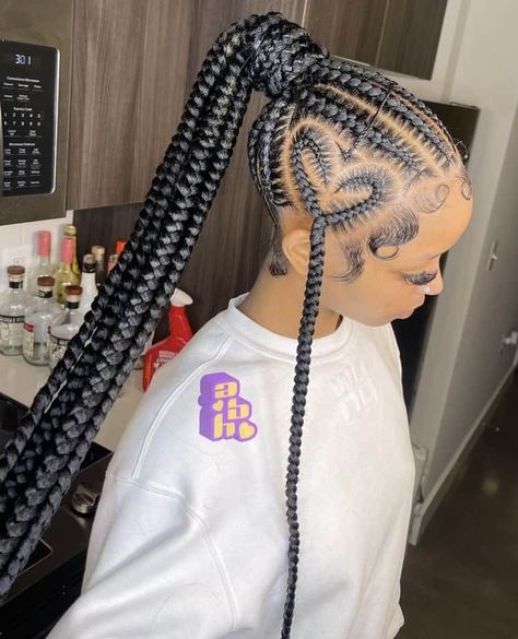 Cornrow Heart, Heart Braids Hairstyle, Hairstyle Ideas For Black Women, Heart Braids, Tan Skin Blonde Hair, Black Kids Braids Hairstyles, Feed In Braids Hairstyles, Box Braids Hairstyles For Black Women, Braided Cornrow Hairstyles