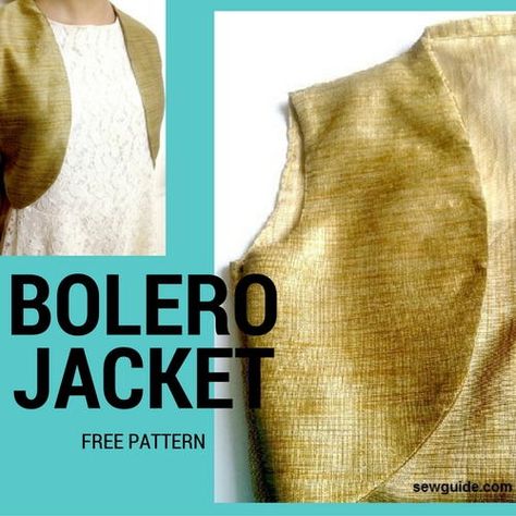 Free Bolero Sewing Pattern | Create a trendy and chic bolero jacket with this free sewing pattern! Bolero Sewing Pattern, Diy Womens Clothes, Bolero Pattern, Trendy Sewing Projects, Baby Rag Quilts, Sewing Projects Clothes, Sewing Clothes Women, Jacket Pattern Sewing, Clothes Sewing