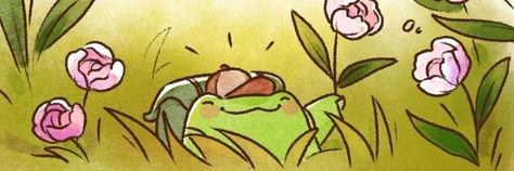 twitter header Frog Header, Frog Banner, Tweeter Header, Discord Header, Twt Banner, Twt Layout, Frog Stuff, Notion Ideas, Cute Twitter Headers