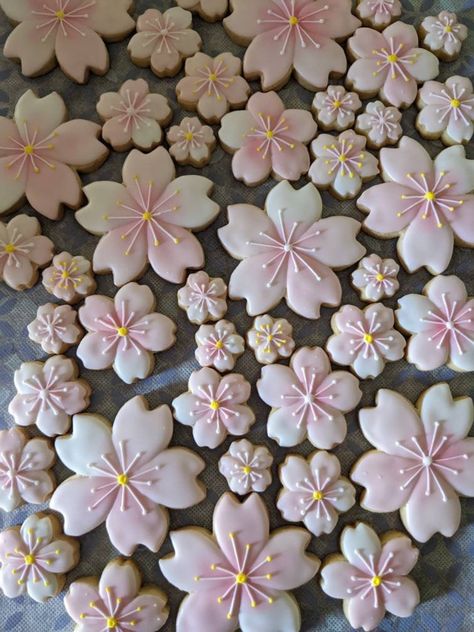 Sakura 2 Cherry Blossom Sugar Cookies Assorted Sizes Custom - Etsy Cherry Blossom Treats, Cherry Blossom Party Treats, Elly Aesthetic, Cherry Blossom Baby Shower Theme, Cherry Blossom Birthday Theme, Cherry Blossom Party Theme, Sakura Wedding Theme, Cherry Blossom Baby Shower Ideas, Cherry Blossom Cookies Decorated