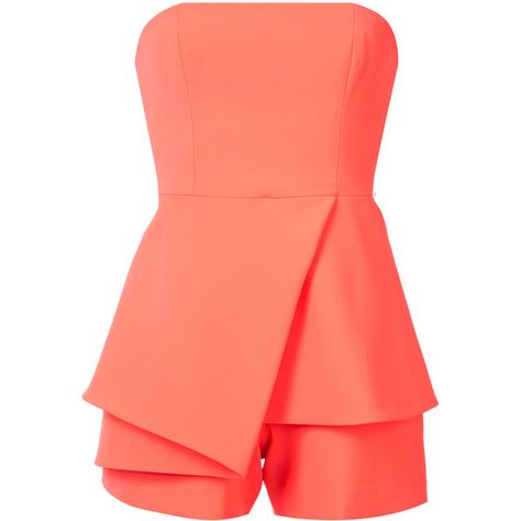 Jay Godfrey strapless playsuit ($365) ❤ liked on Polyvore featuring jumpsuits, rompers, strapless rompers, playsuit romper, red romper, red rompers and orange romper Strapless Playsuit, Orange Jumpsuit, Romper Designs, Red Romper, Strapless Romper, Steampunk Clothing, Strapless Jumpsuit, Romper Jumpsuit, Jumpsuits And Romper