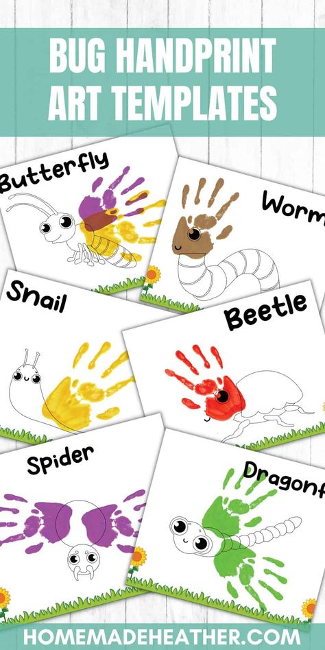 Handprint Bug Crafts, Handprint Insect Crafts, Bugs And Insects Activities For Infants, Insect Handprint Craft, Handprint Insects, Infant Bug Art, Bug Handprint Art, Handprint Bugs, Bug Crafts For Infants