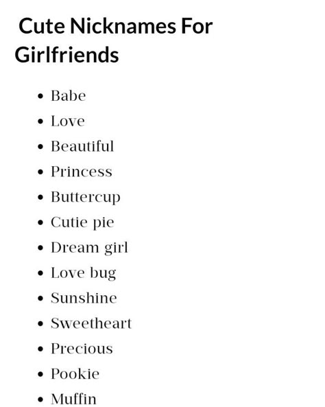 Idea For Saving Bf Name, Cutest Names For Boyfriend, Cute Nicknames For Girlfriend Aesthetic, Couple Nicknames Ideas Girlfriend, Cute Name For Girlfriend, Non Cringy Couple Nicknames, Pet Names For Girlfriend Relationships, Cute Nicknames For Girlfriend List, Cute Names To Call Your Gf