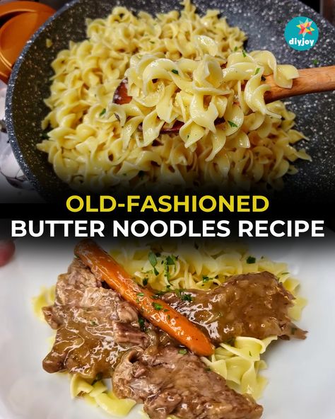 Best Buttered Noodles Recipe, Butter Noodle Recipe, Hamburger Recipes Easy, Buttered Noodles Recipe, Cornbread Muffins Recipe, Butter Noodles, Bacon Chili, Slushie Recipe, Chili And Cornbread