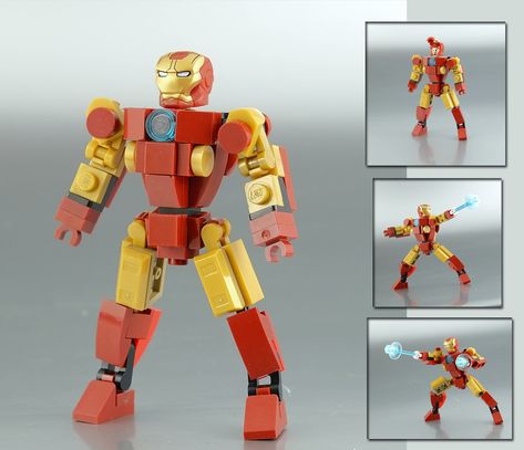 Lego Iron Man Moc, Lego Figurine, Lego Iron Man, Lego Transformers, Lego Micro, Micro Lego, Lego Diy, Lego Custom Minifigures, Lego Mechs