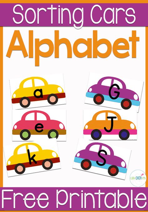 Have fun sorting uppercase and lowercase letters with this fun free printable! Car Alphabet, Alphabet Cars, Transportation Activities, Transportation Preschool, Alphabet Learning, Daily Five, Free Preschool Printables, Have Fun Teaching, Car Theme