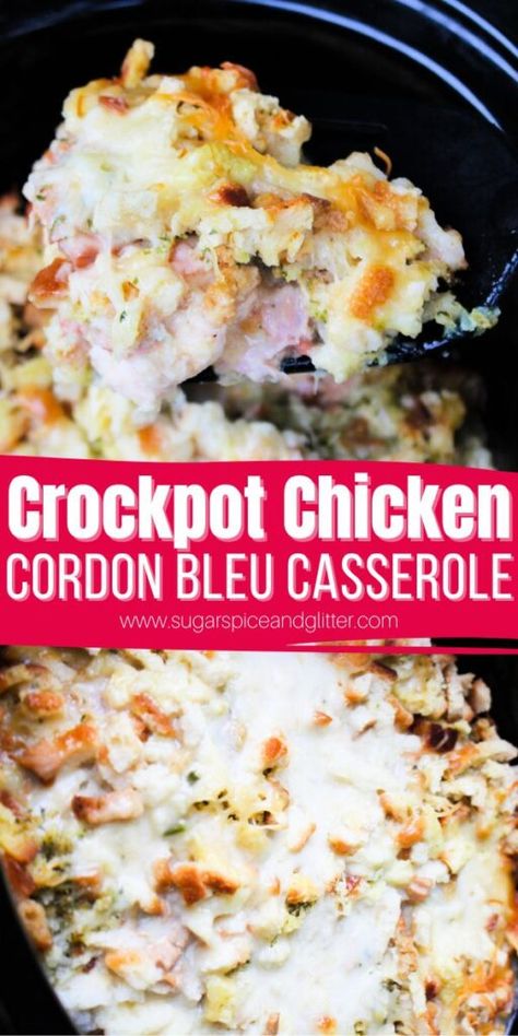 Chicken Cordon Bleu Casserole Recipe With Stuffing, Chicken Cordon Bleu Casserole In Crockpot, Slow Cooker Chicken Cordon Bleu Casserole, Slow Cooker Swiss Chicken Casserole, Swiss Chicken Crockpot, Crockpot Cordon Bleu, Ham Crockpot Meals, Chicken Cordon Bleu Crockpot Recipes, Chicken Cordon Blue Crock Pot