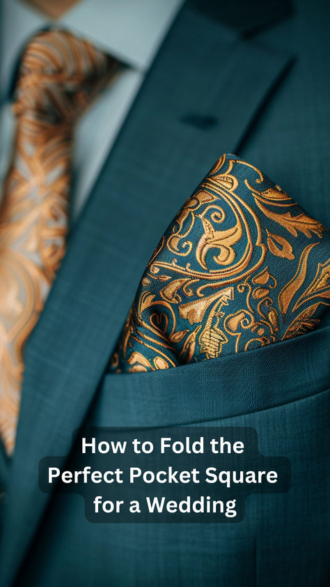 Discover the art of folding a pocket square with our step-by-step guide! Whether you're dressing up for a wedding or a business meeting, learn how to perfect the classic, puff, and three-point folds. Add a touch of elegance to your suit with these simple techniques. 🎩👔 #PocketSquare #MensFashion #StyleGuide #FormalWear How To Fold A Handkerchief For A Suit, How To Fold Pocket Square, How To Pocket Square, How To Fold A Pocket Square, Pocket Square Style, Wedding Pocket Square, Pocket Square Folds, Suit Pocket, Napkin Folding