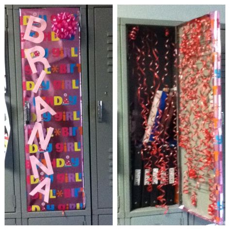 Decorated my friend Brianna's locker for her birthday. Birthday Locker Ideas Friends, How To Decorate A Locker For A Birthday, Locker Decor For Birthday Friends, Bday Locker Decorations, Decorated Lockers For Birthdays, Happy Birthday Locker Ideas, Locker Decorations Birthday, Locker Decorations For Birthday, Birthday Locker Decorations Friends